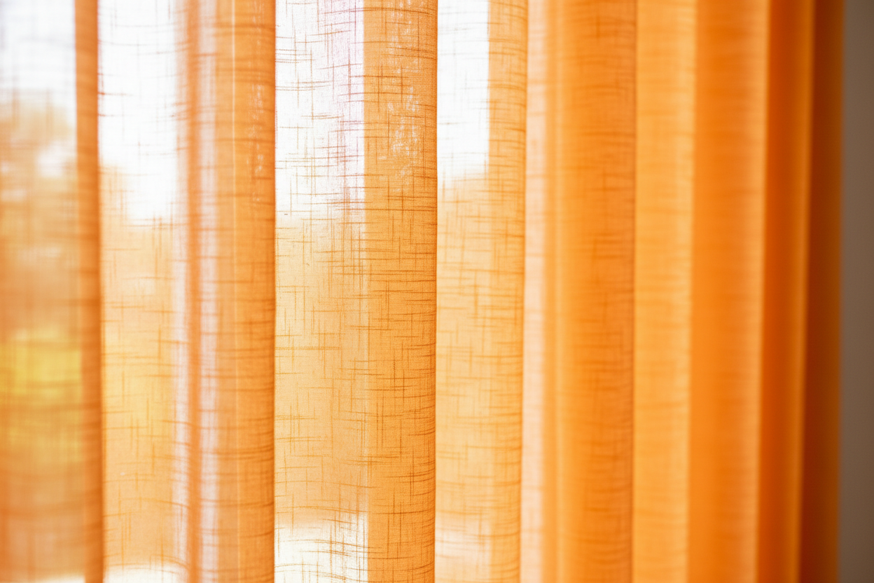 Voilage orange - Détail texture