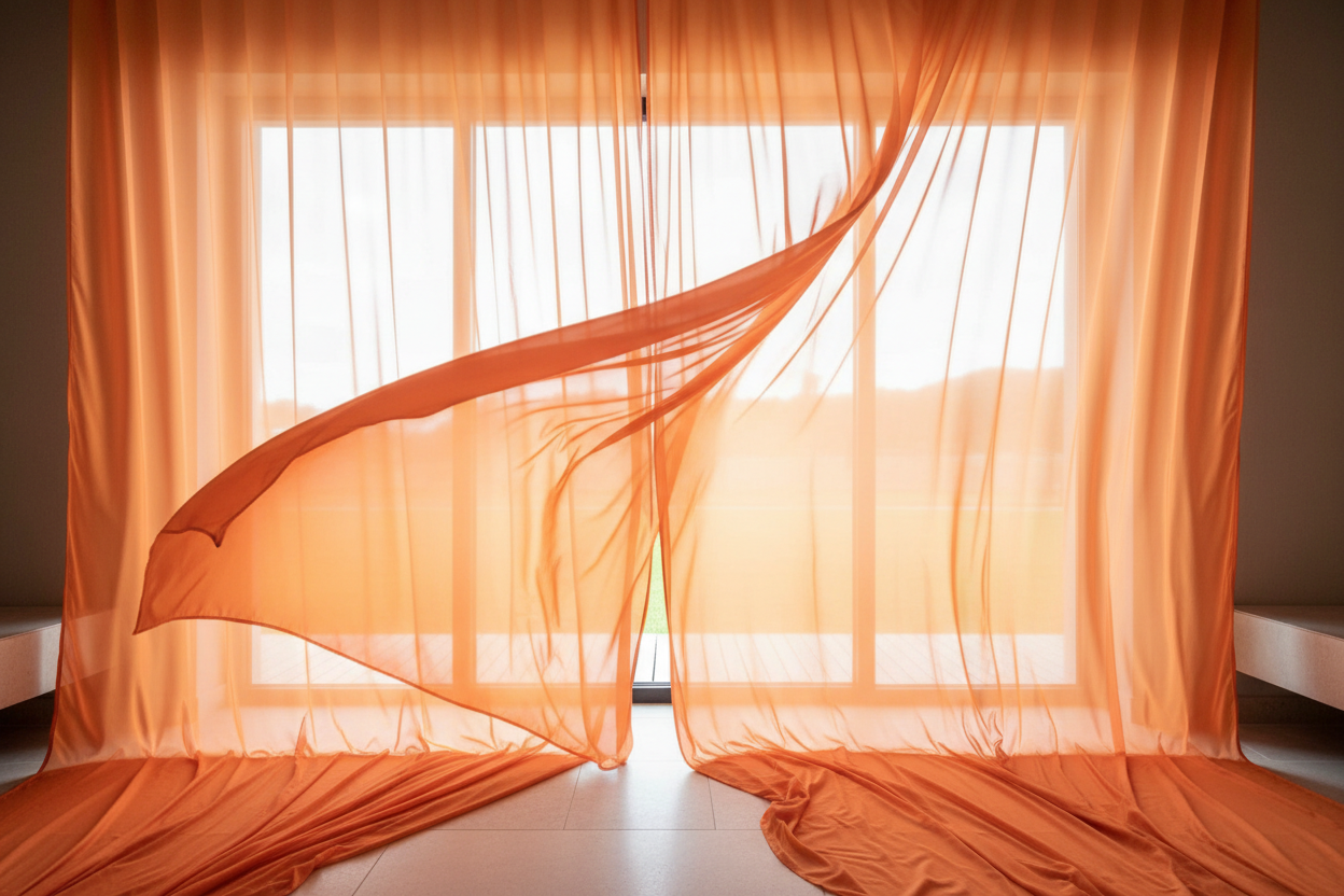 Voilage orange - Mouvement artistique