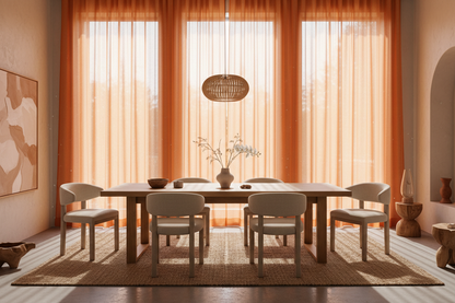 Voilage orange - Salle à manger