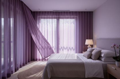 Voilage prune - Chambre