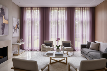 Voilage prune - Salon