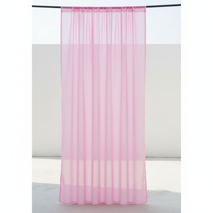 Voilage Rose - Passe-Tringle Lisse