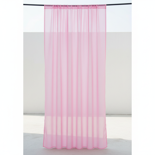 Voilage Rose - Passe-Tringle Lisse