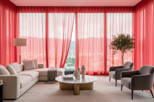 Voilage rouge - Salon