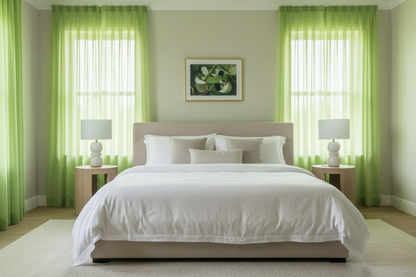 Voilage vert pomme - Chambre