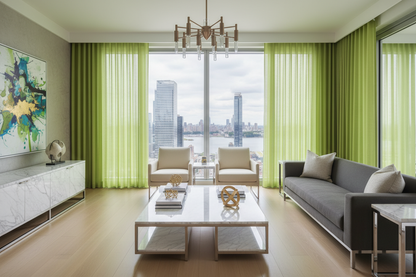 Voilage vert pomme - Luxe contemporain