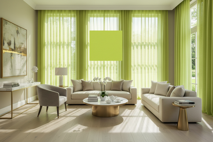 Voilage vert pomme - Salon