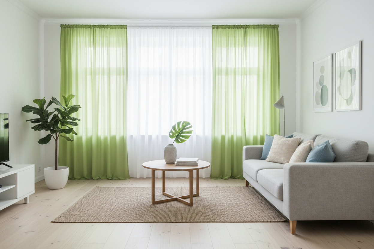 Voilage vert pomme - Scandinave